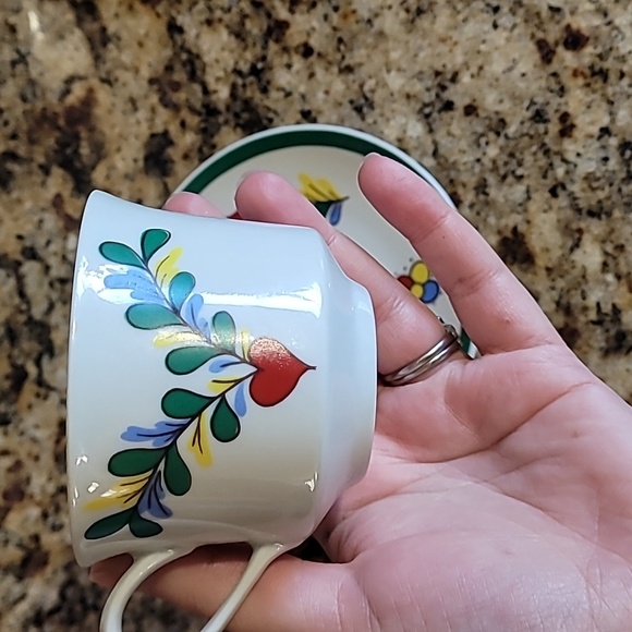 Vintage Colorful Rooster Teacup and Saucer Set - Picture 6 of 6
